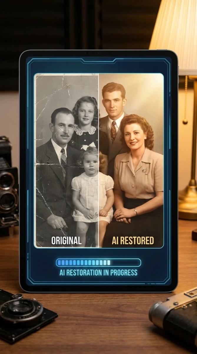 Восстановление старых фотографий нейросетью — до и после