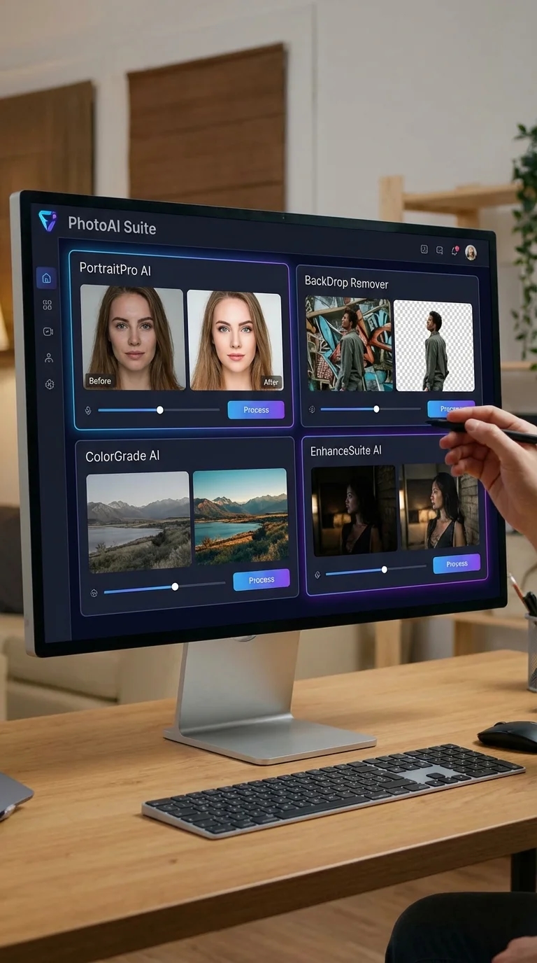 AI-фоторедакторы — сравнение Photoshop AI, Remini, Luminar