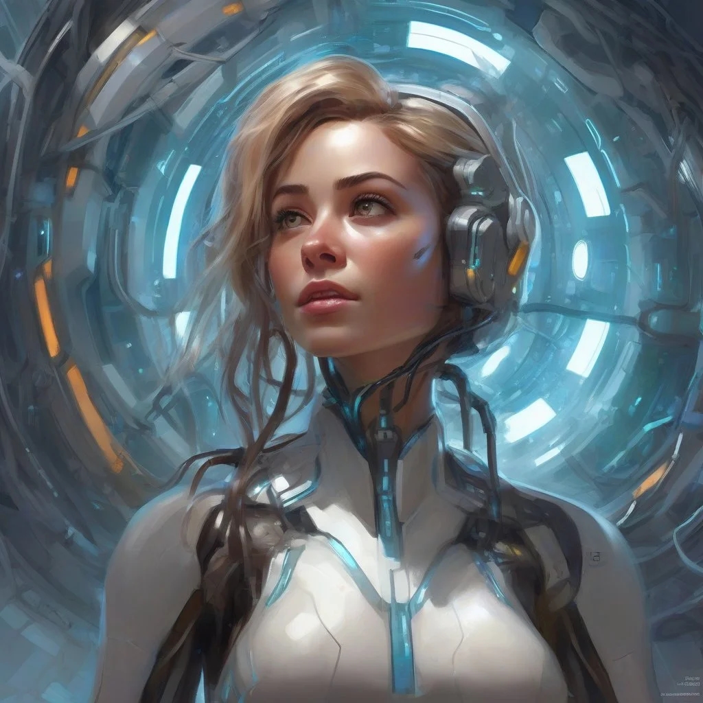 Нейросеть в виде человека подключена к информационному шлюзу