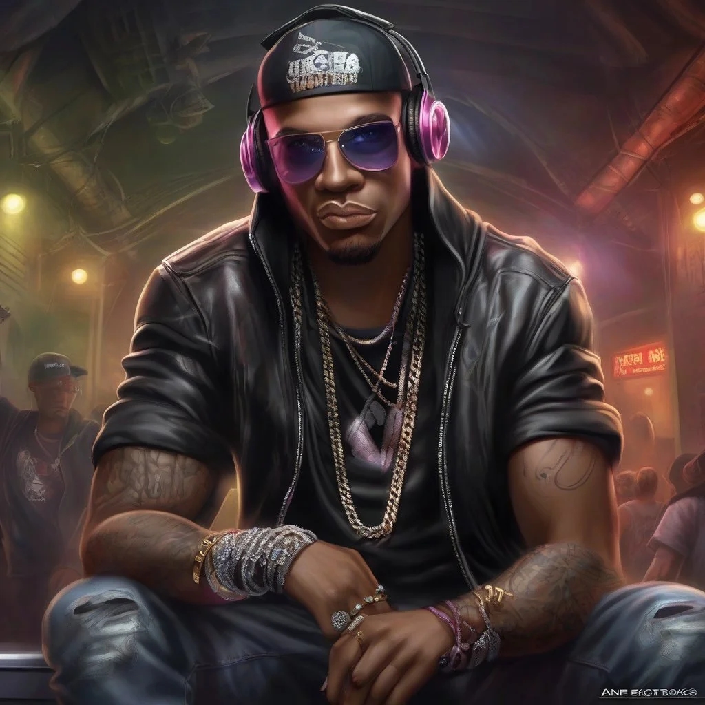 Рэпер готовится писать текст рэпа в нейросети