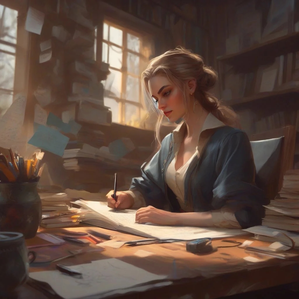 Девушка пишет контент-план для постов в блог