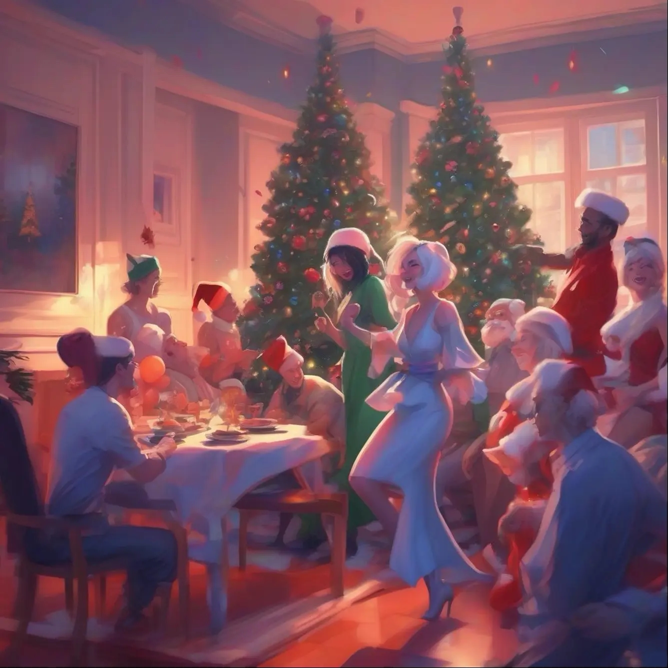 Новогодняя вечеринка в большой компании