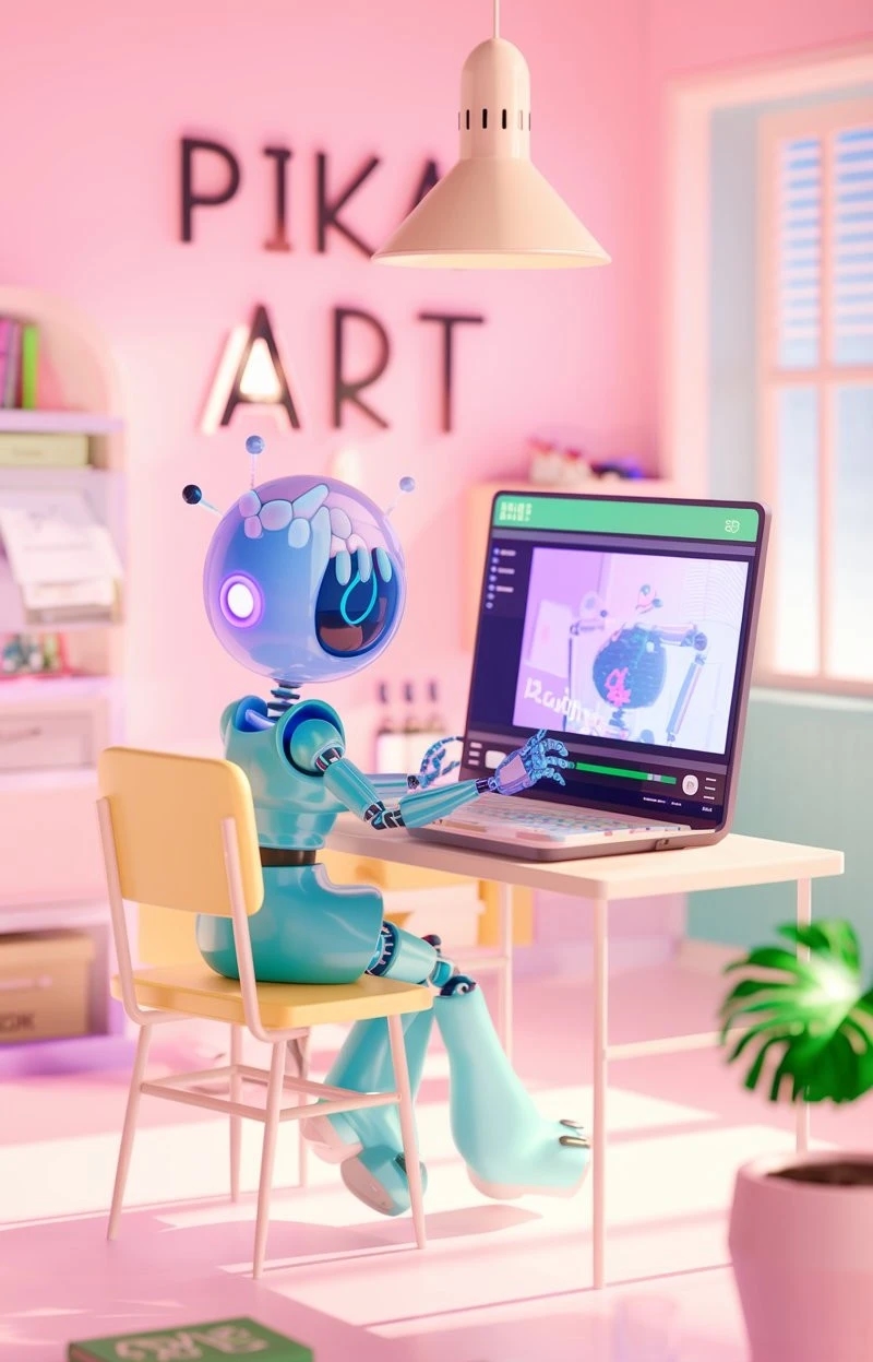 Работа в нейросети Pika Art