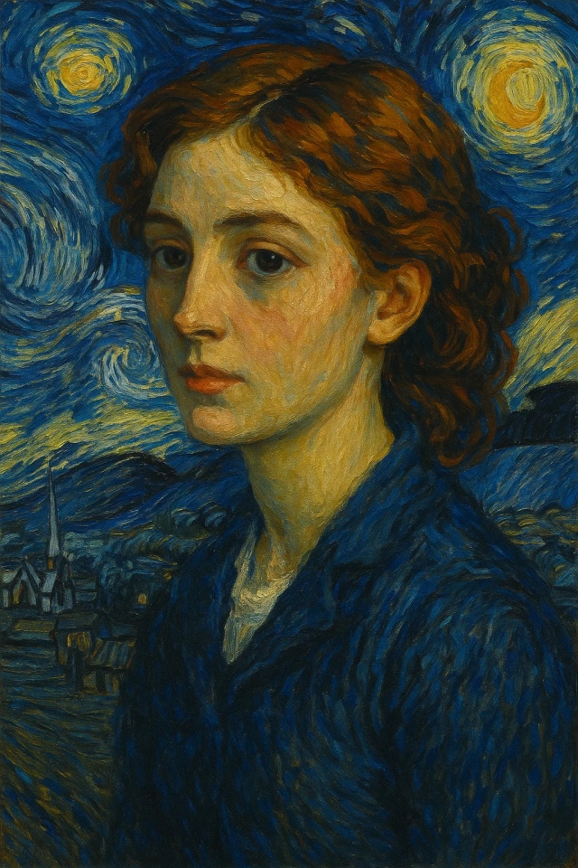 Теперь сделайте её на фоне звёздной ночи Ван Гога